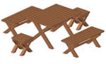 simple backyard table with bench seats